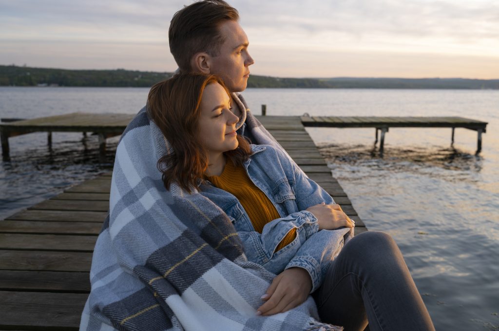 Married couple embracing peacefully, reflecting the reward of daily loving choices