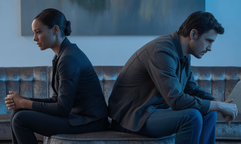 Emotionally distant couple dealing with the effects of chronic criticism.