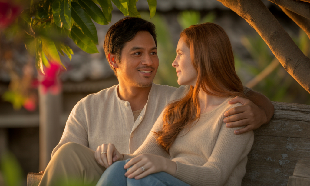 Spouse gently listening during a conversation, showing growth through conflict