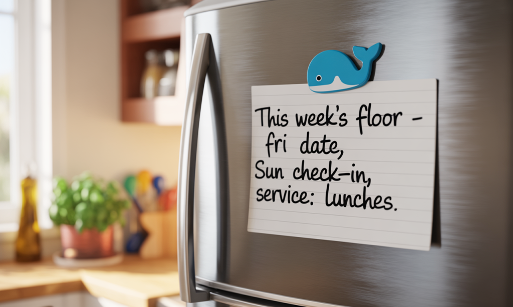 A visible, friendly reminder of the weekly floor.
