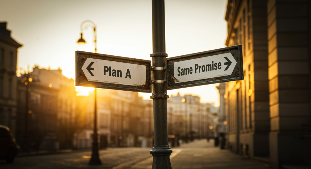 Flexible planning—same promise, different path.
