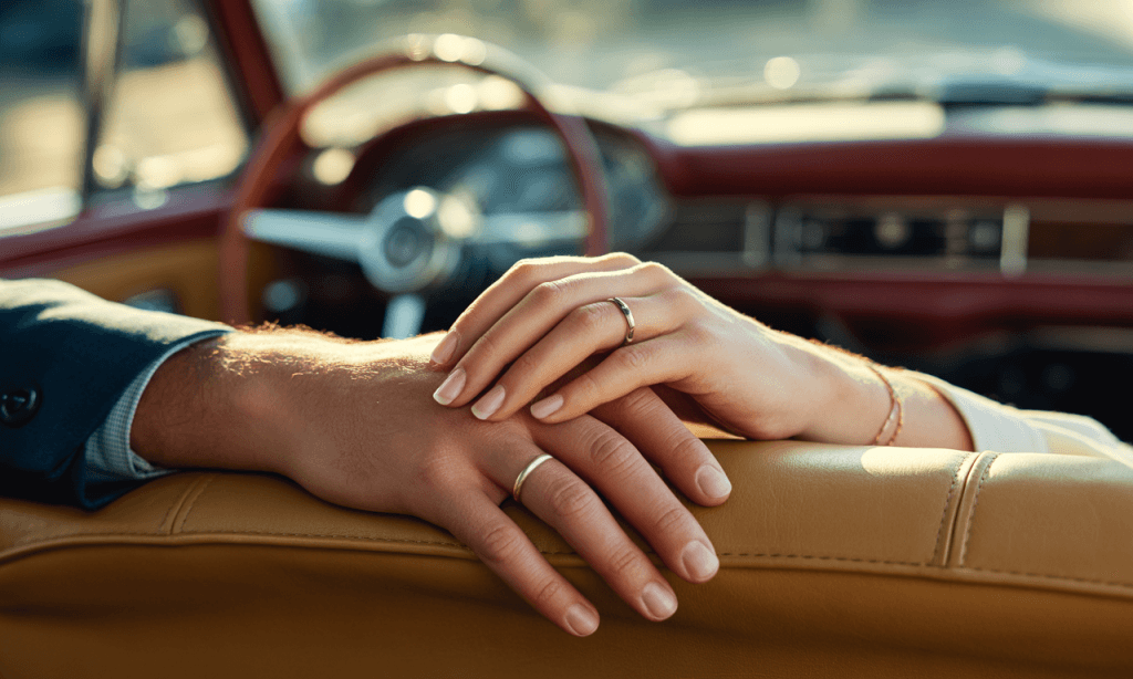 Subtle support signal that keeps partners united during family events.