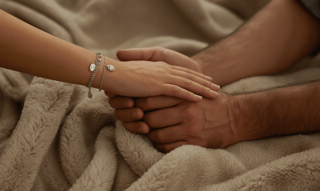 A brief, consistent tenderness ritual that signals safety.