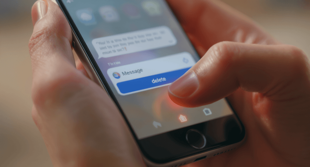 Secretive social media behavior representing digital micro-betrayals in marriage.