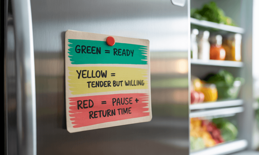 Quick-reference legend for color signals in conversation.