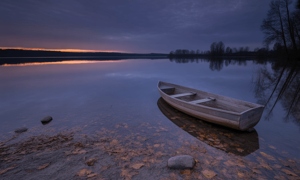 A shallow lake edge under gray skies, representing surface-level habits in marriage