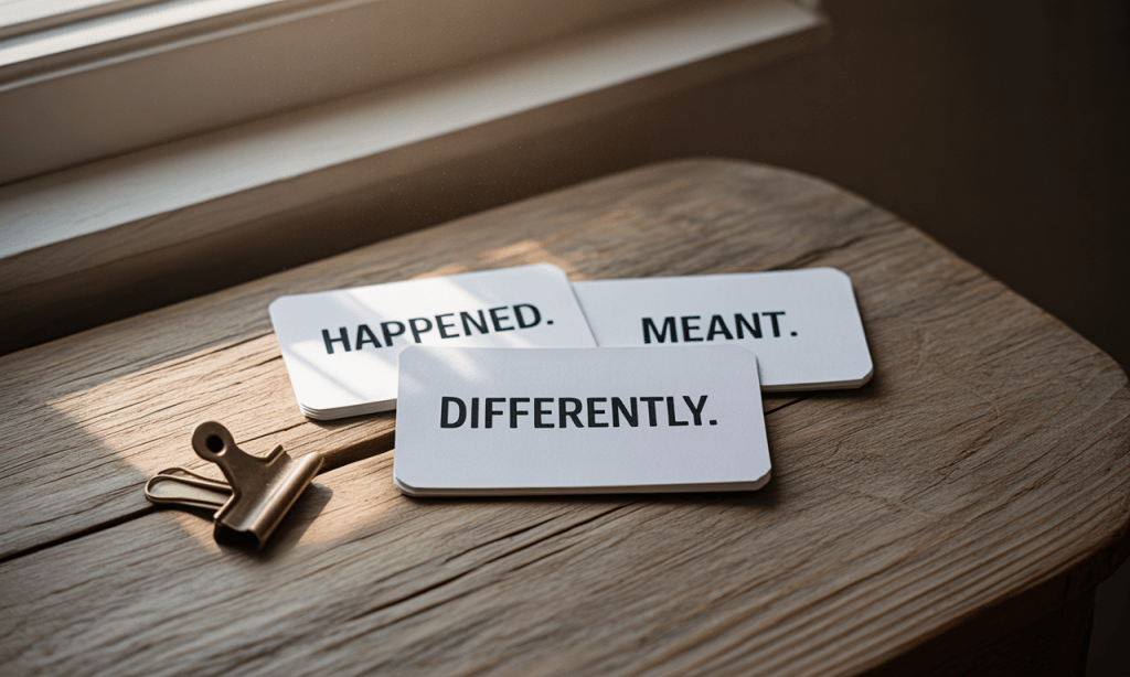 Three-part meaning-making framework that turns pain into practical guidance.