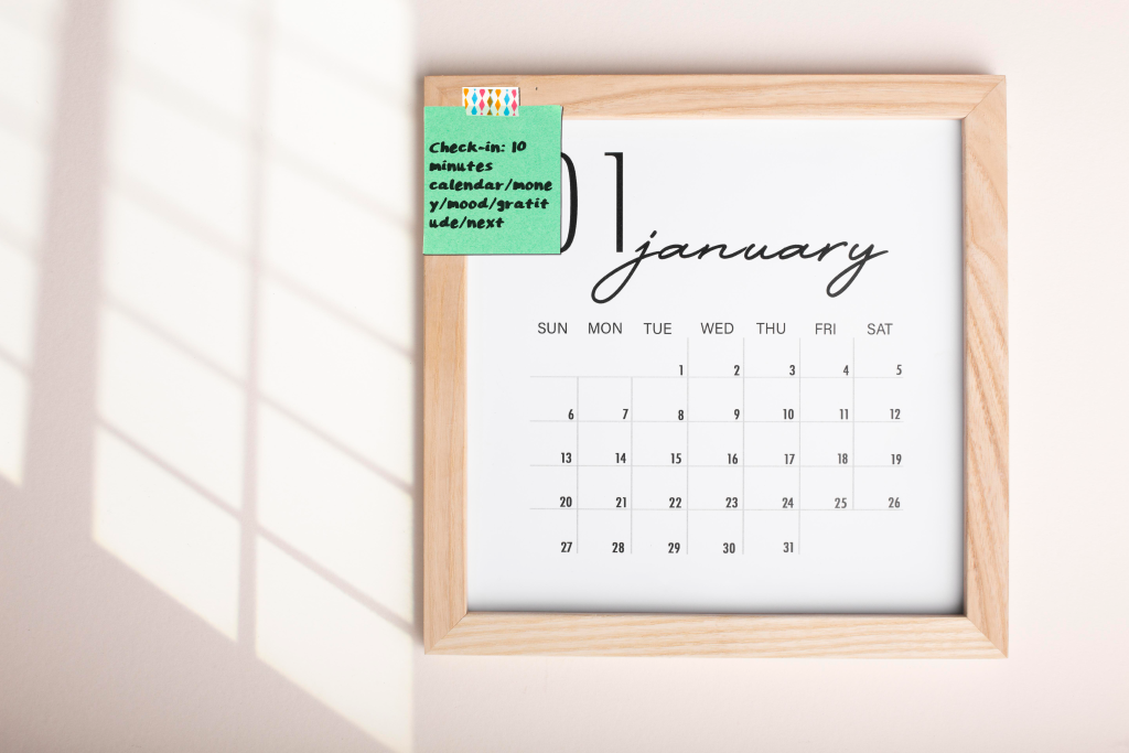 A pre-decided check-in agenda—micro intensity that holds during busy weeks.