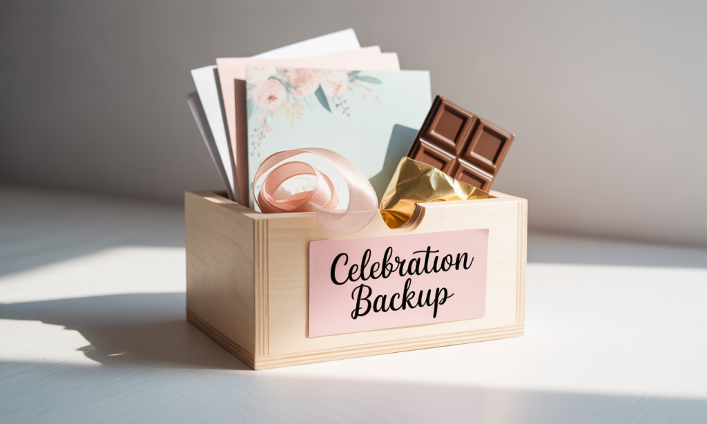 Backup gift drawer—slack for birthdays and anniversaries.