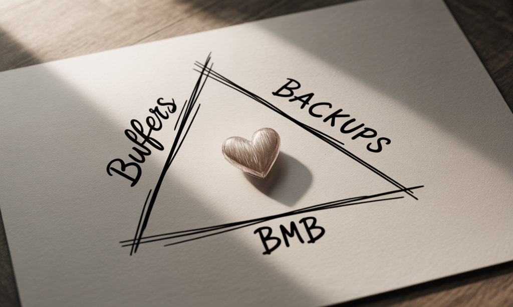 Slack Triangle model—buffers, backups, and bare-minimum beautiful.