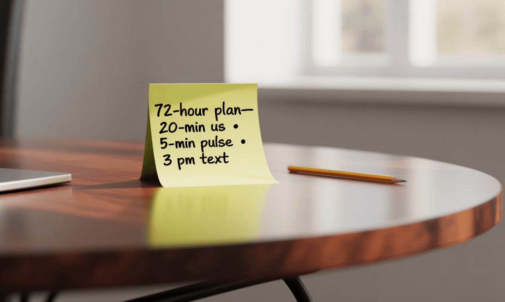 Crisis triage on a single note-simple steps that keep connection alive.