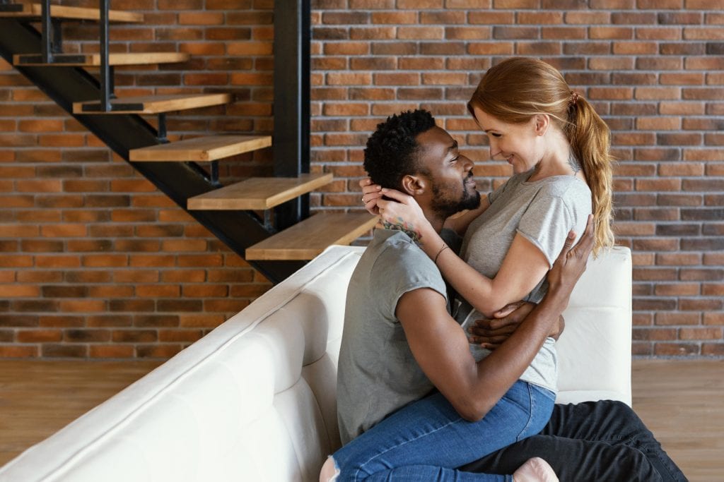 Couple restoring unity after choosing boundaries that protect their relationship.