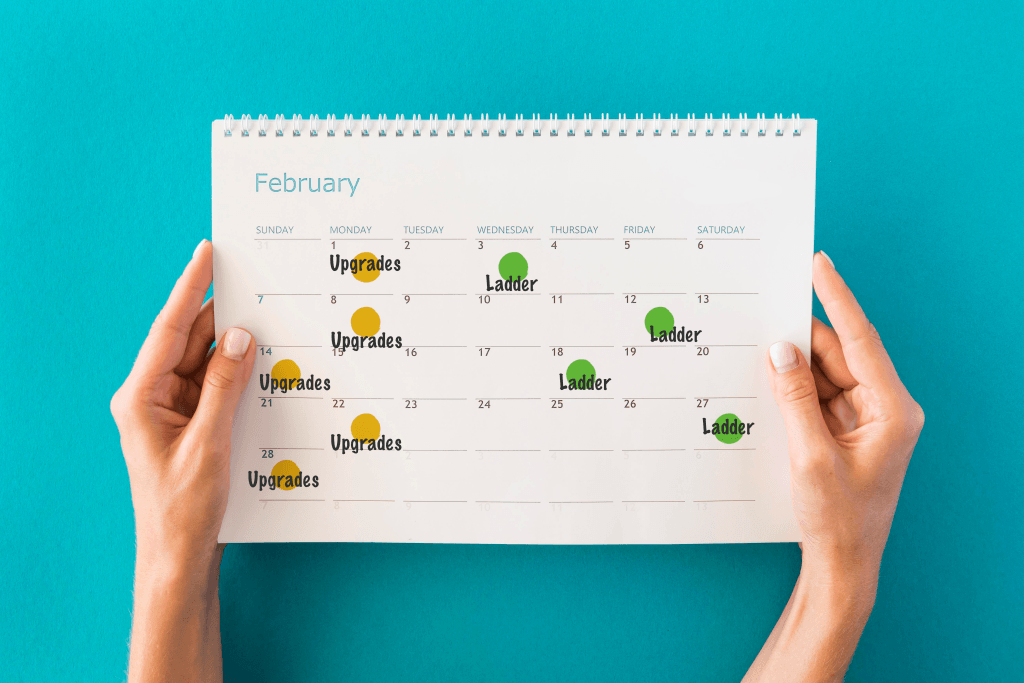 A month-long plan that repeats the ladder and adds gentle challenges.
