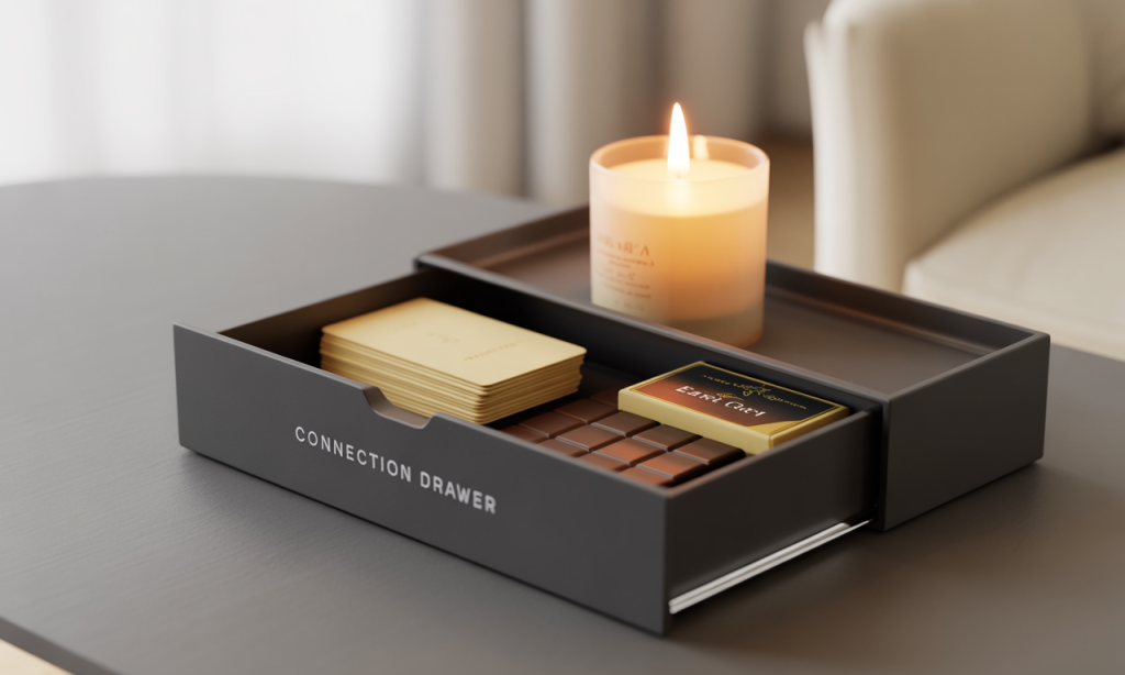 A celebration drawer creates slack—disruption doesn’t cancel intimacy.