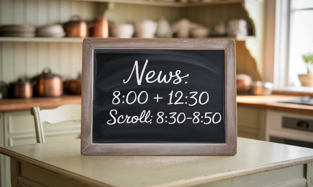 digital diet timing windows posted in the home to keep feeds from overrunning family life