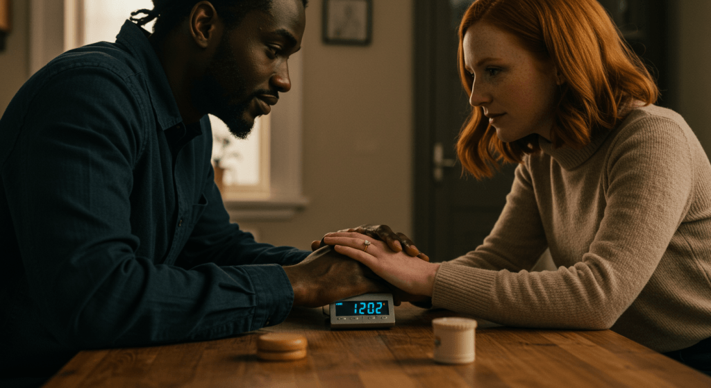 calm posture and a one-minute timer supporting From Critique to Curiosity conversations