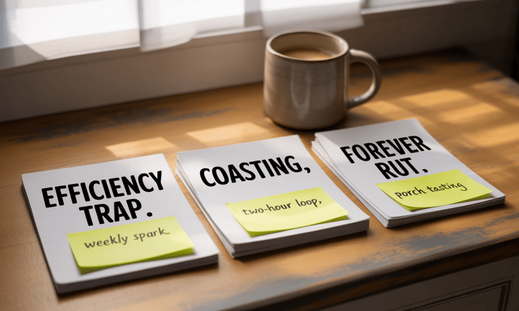 Common traps mapped to low-effort fixes that blend consistency and novelty