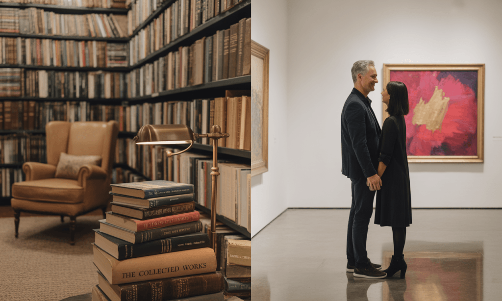 Gentle novelty-bookstore and gallery spaces that feel safe and interesting