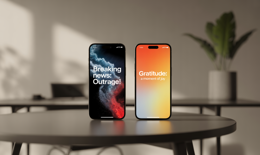 side by side comparison showing how digital inputs can undercut love or support connection