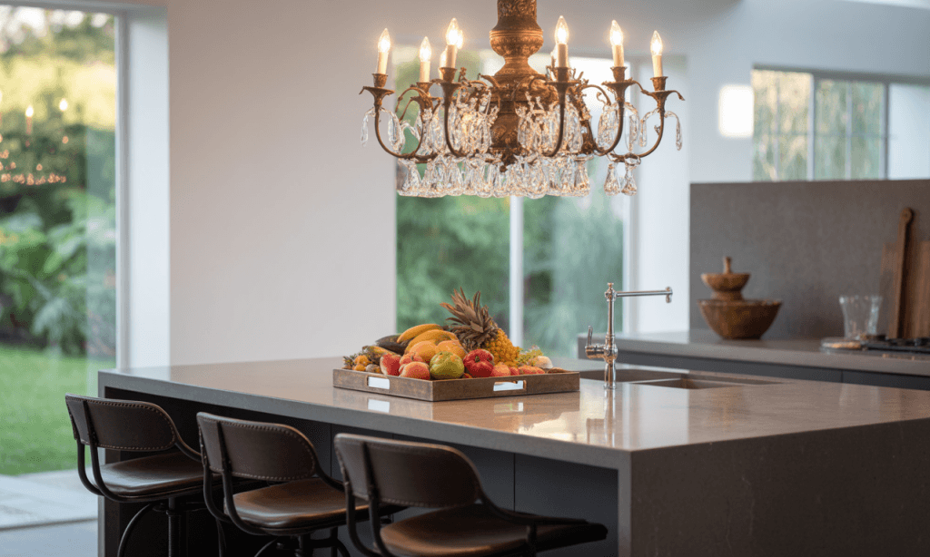 Kitchen layout that nudges couples toward connection while cooking.