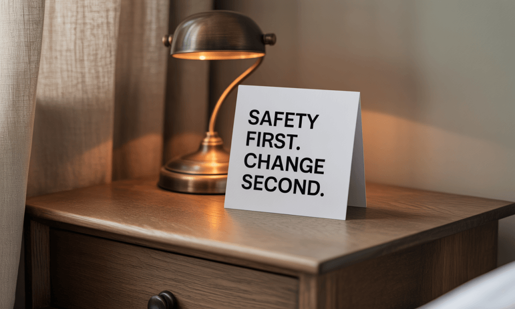 non-negotiables reminder card emphasizing safety before relationship work
