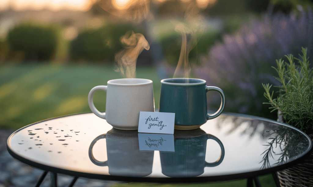 When Life Is Heavy-soft sunrise porch scene signaling a gentle first-time experience