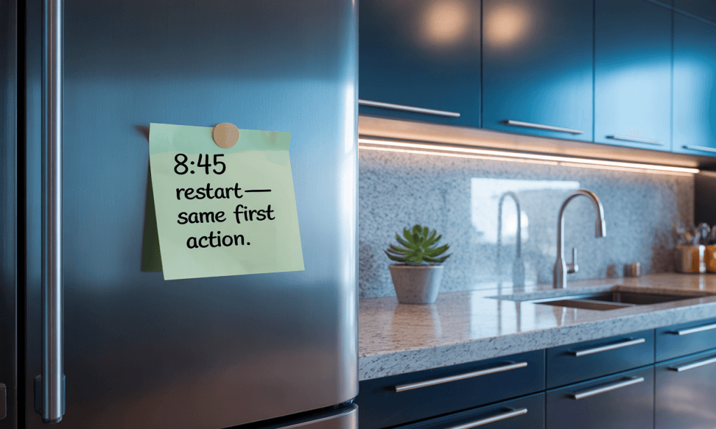 Quick restart plan that keeps the one-week commitment intact.