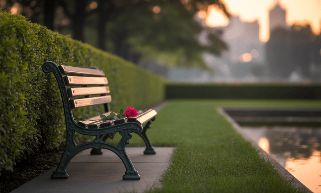 Gentle outdoors-quiet bench time for minimal-effort novelty