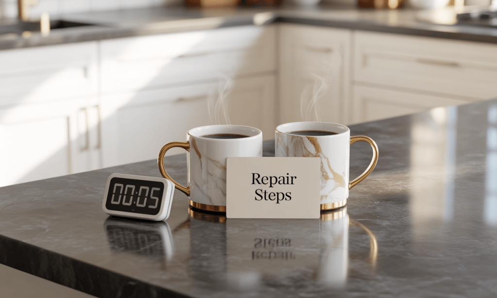 Fast-learning marriage using a timer and simple repair steps at the table