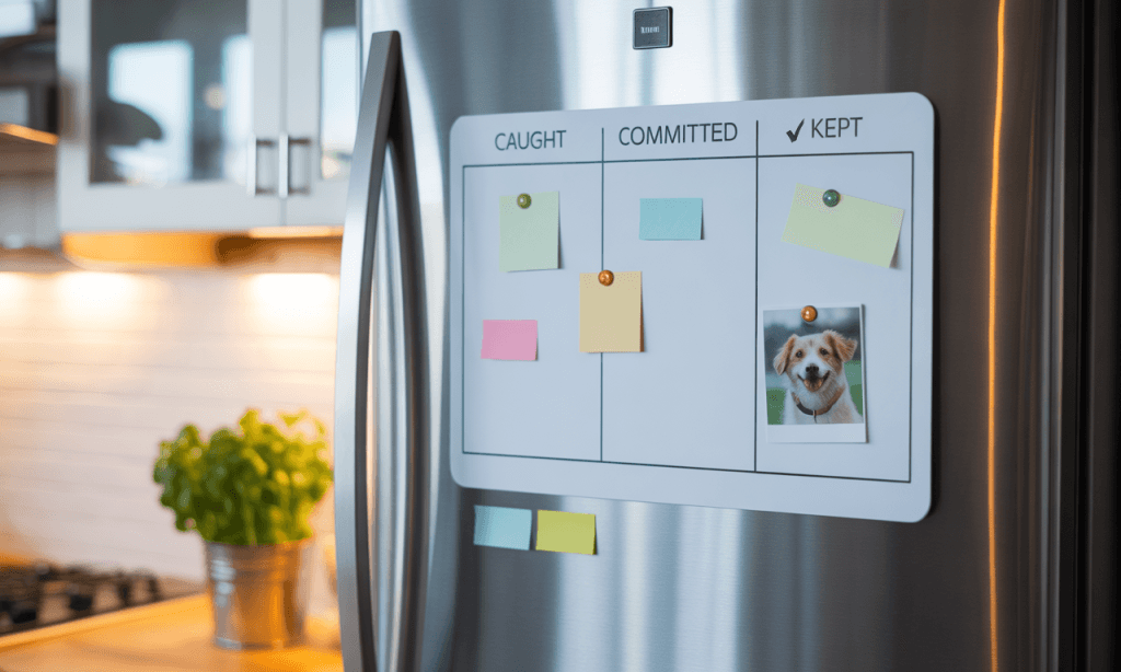 Simple scoreboard shows progress as couples replace the We Never Script with tiny commitments
