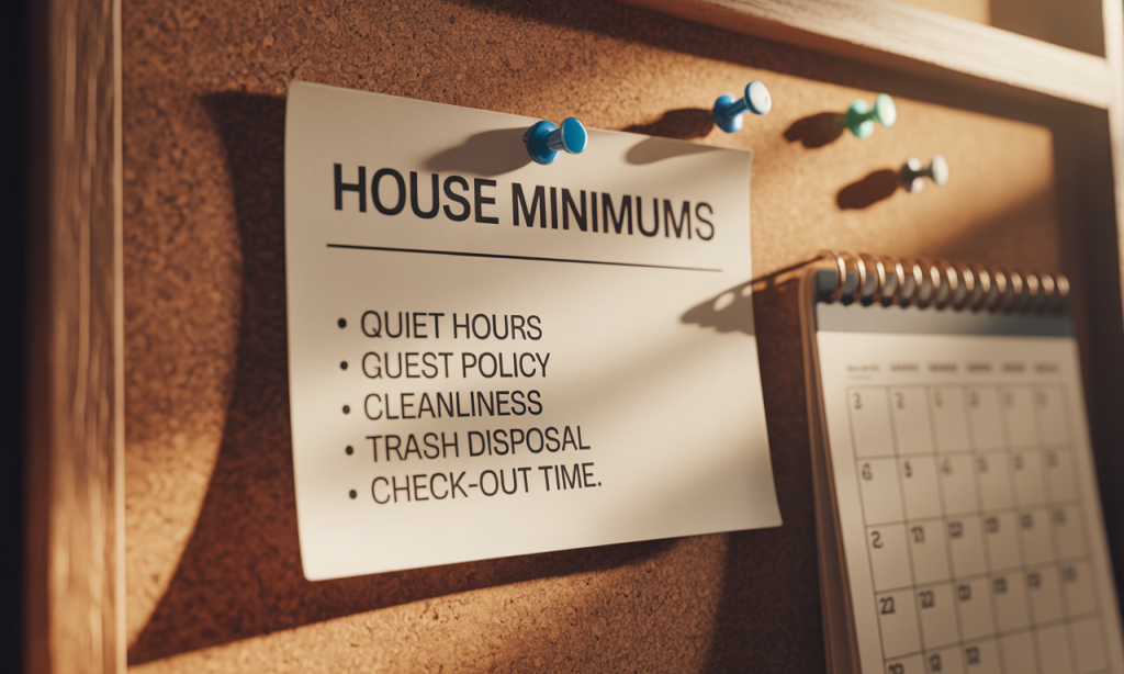 shared minimums card showing simple household standards beyond fifty-fifty