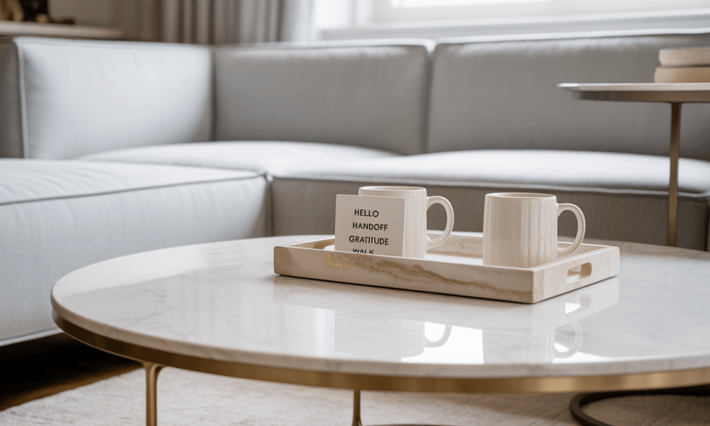 Simple cue card that embeds connection rituals into the home environment.