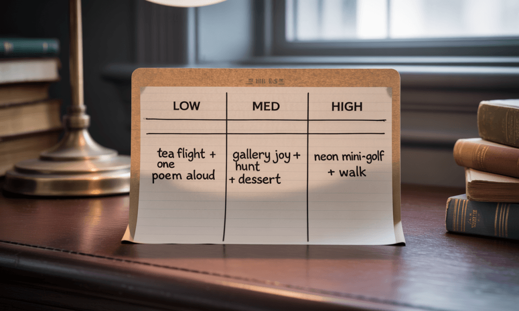 Energy menu-choose firsts that match tonight’s capacity