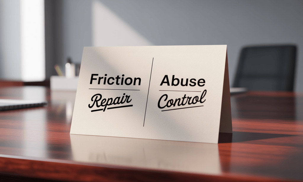 quick reference list distinguishing ordinary friction from abuse patterns