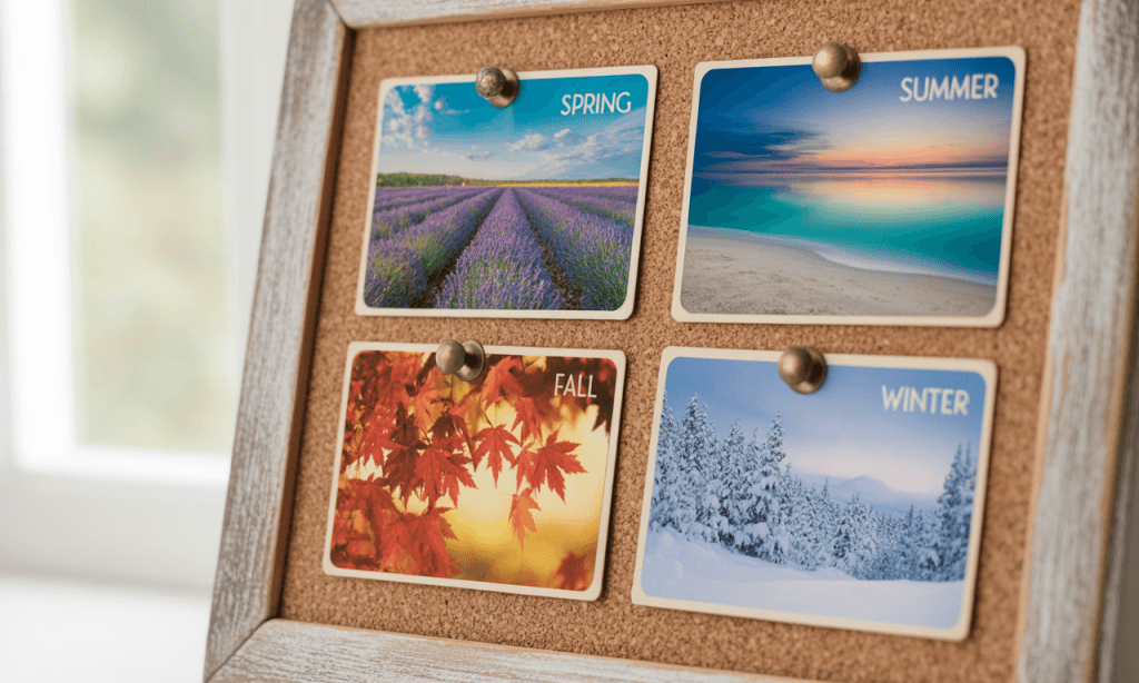 Seasonal rotation-Nature, Arts, Food, Cozy themes ensure fresh experiences all year