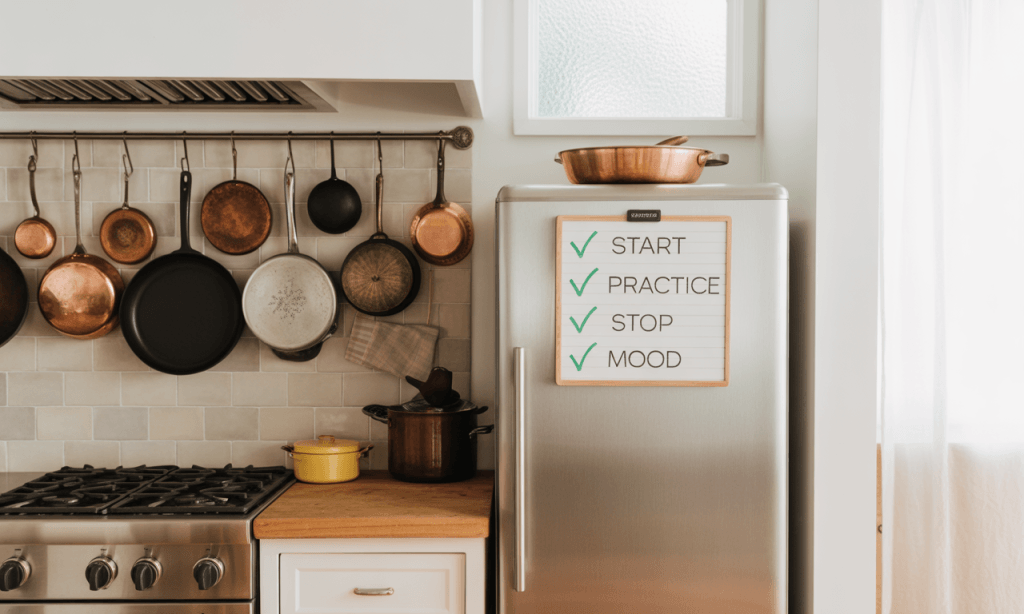 Lightweight logging board that makes a consistency clock marriage visible at a glance.