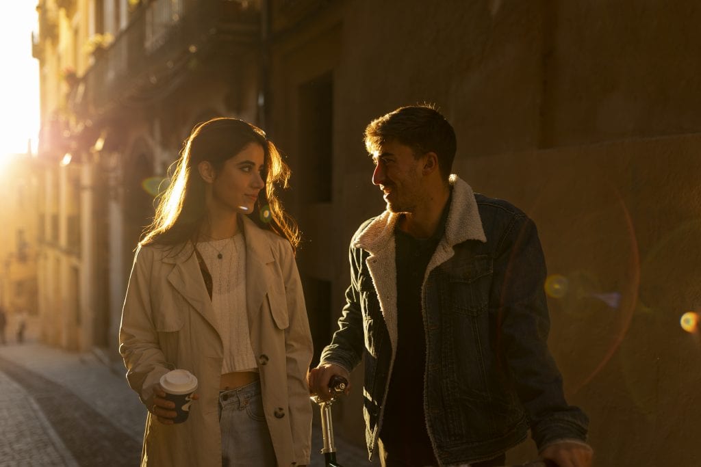 Couple strengthens a fast-learning marriage with a short evening walk