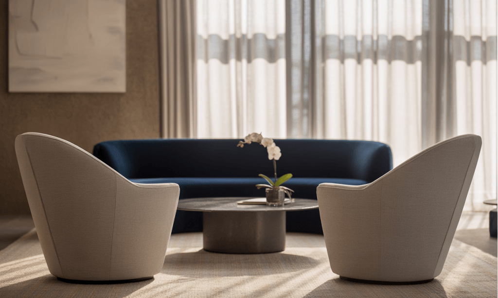 Conversation-first seating arrangement that shortens the emotional hallway through intentional layout.