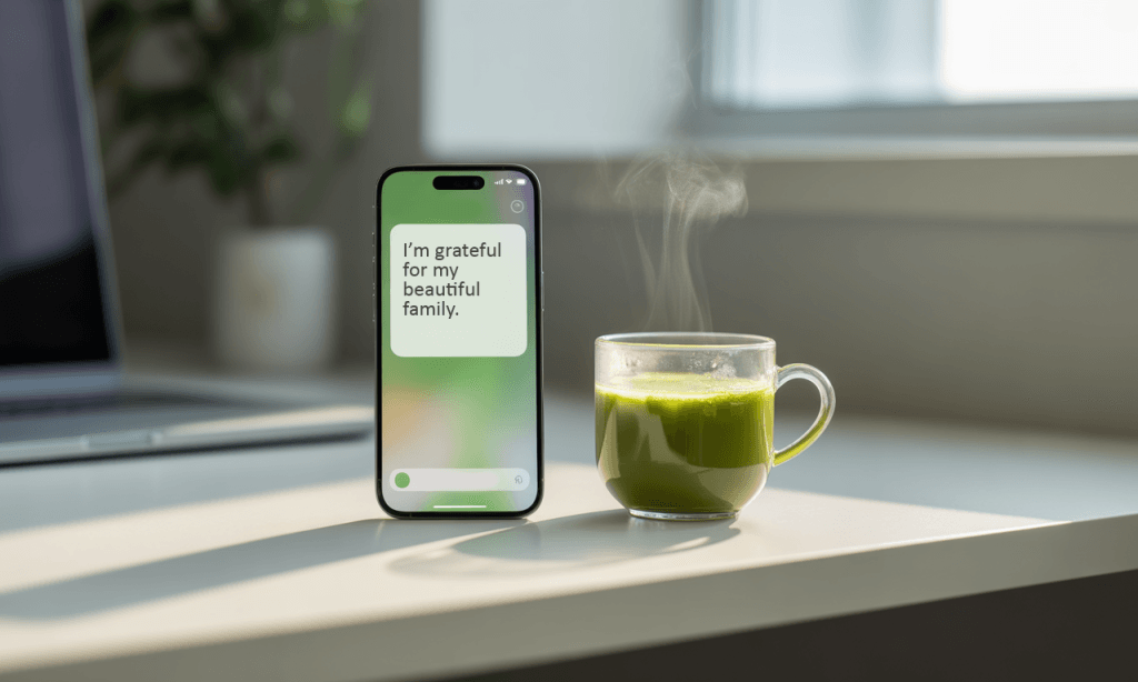 Low-distraction phone layout that nudges micro habits over scrolling.