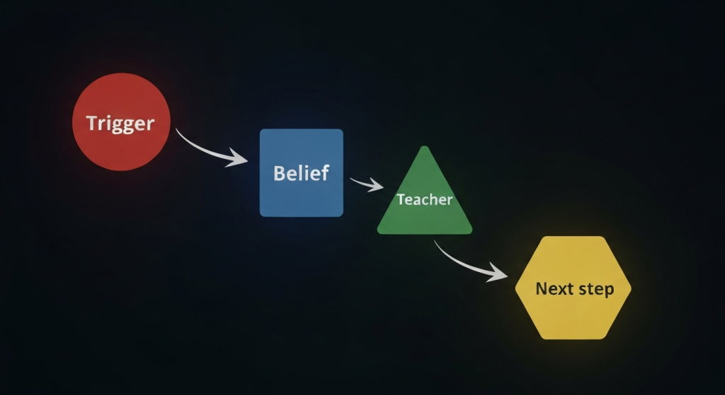mapping defensive triggers to underlying beliefs and better actions