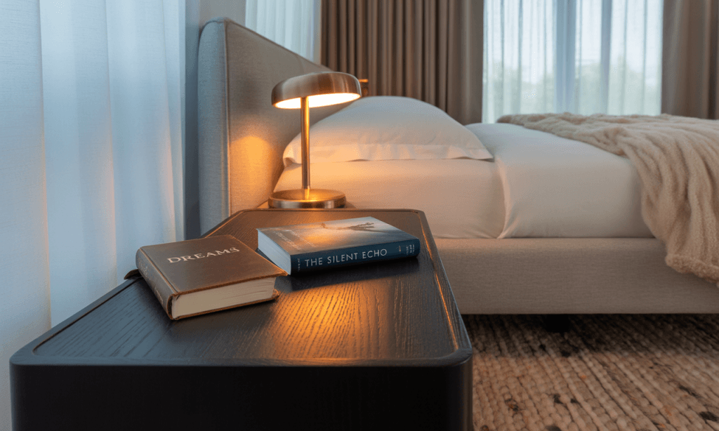 Sleep-friendly setup that removes phone friction and adds relaxation thrust.