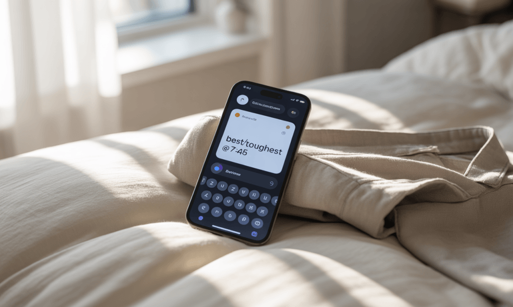 Low-distraction digital setup that reinforces an insight to action marriage cadence.