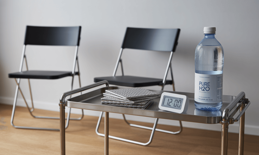 Portable setup that creates a pop-up safe conversation zone in small spaces.