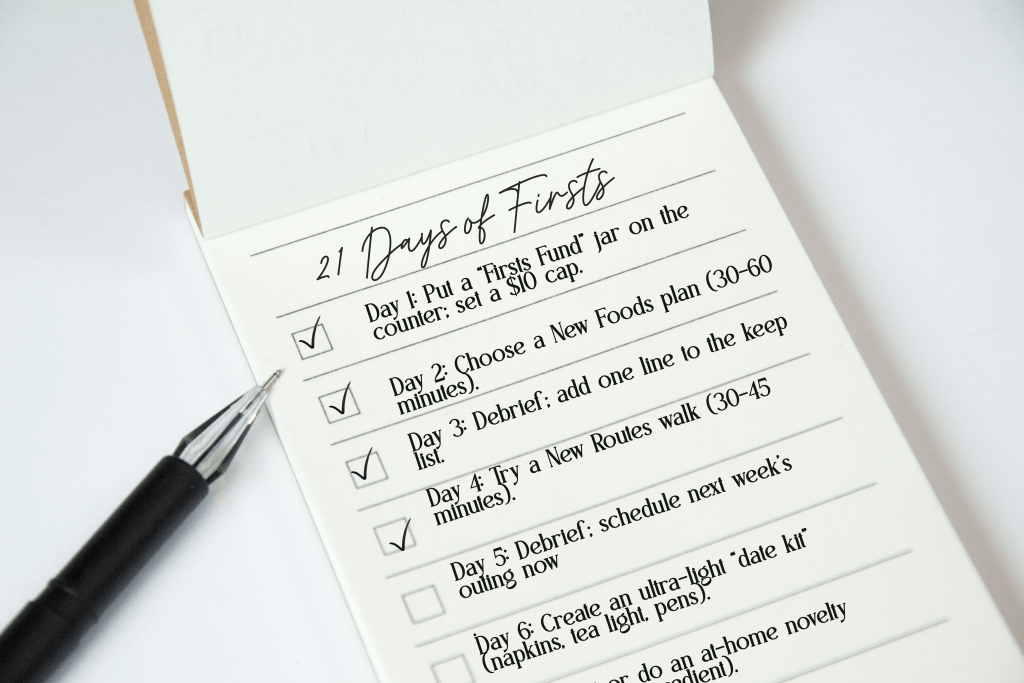 Three-week micro-adventures checklist helps couples start-and keep-novelty