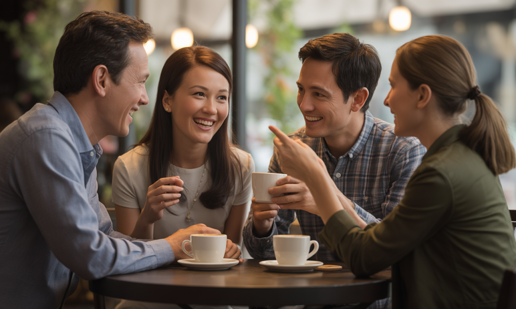 Married couple sharing hope loop testimony to strengthen others’ faith in marriage.