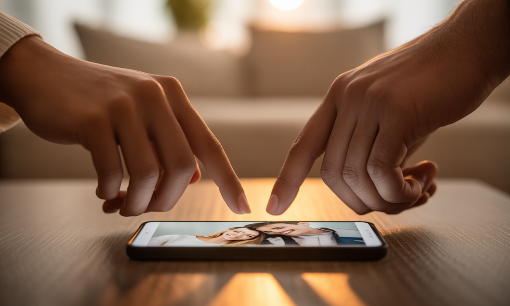 Visual connection through photos reduces defensiveness and restores calm.