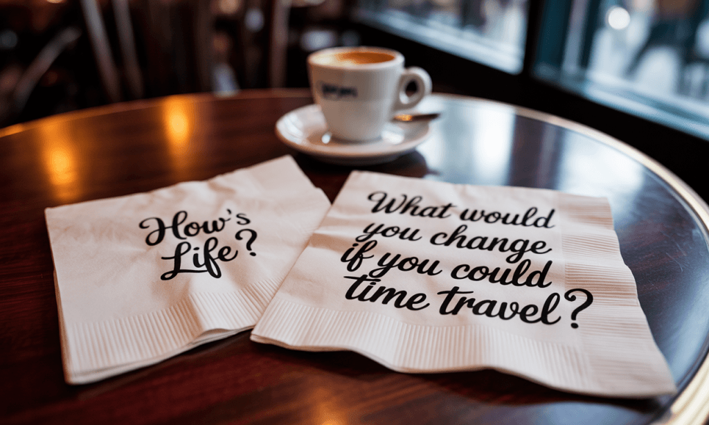 Two-napkin micro adventure keeps conversation fresh and focused