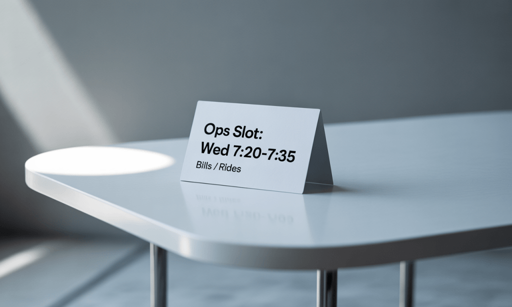 Small operations slot card that protects date night from admin creep