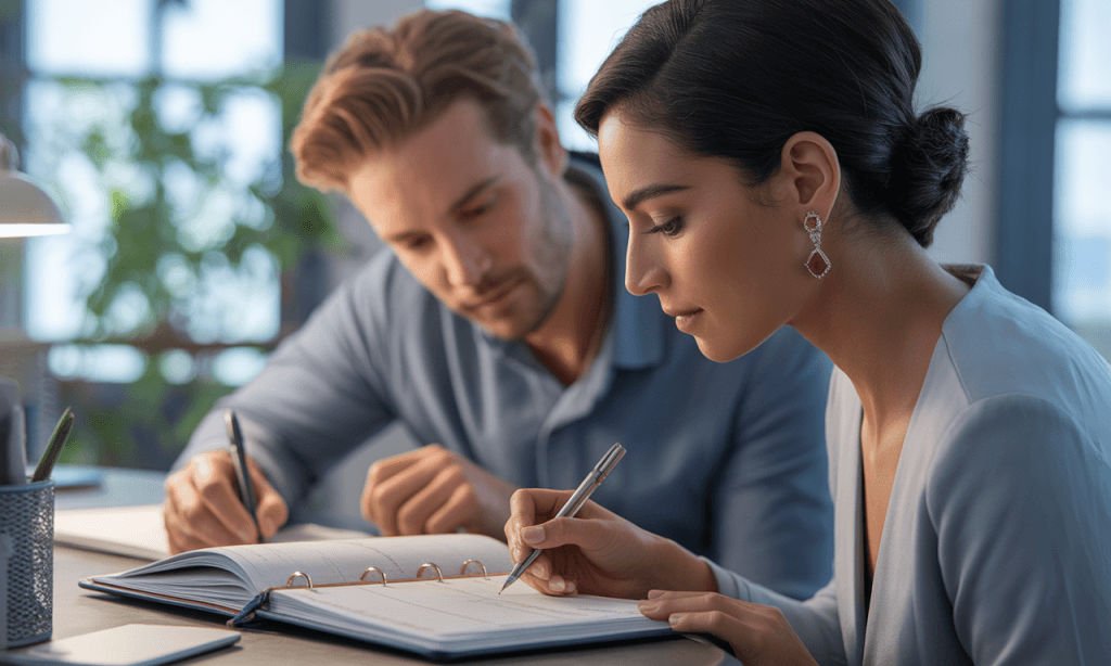Married couple creating accountability plan without blame.