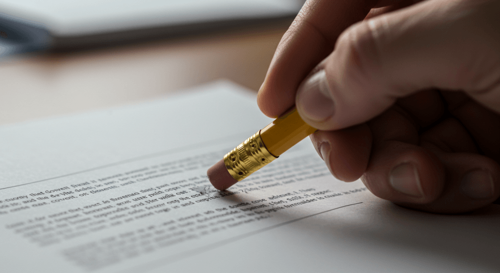 simplifying a family covenant by erasing extra items to focus on essentials